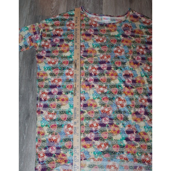 LulaRoe Floral Design Tunic Size Small Summer Cloth Hi Low - Picture 4 of 4